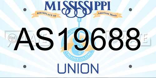 AS19688 Mississippi License Plate
