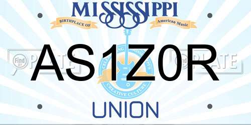 AS1Z0R Mississippi License Plate