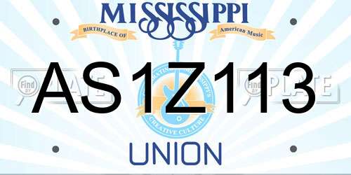 AS1Z113 Mississippi License Plate