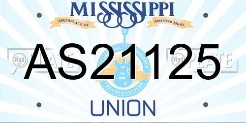 AS21125 Mississippi License Plate