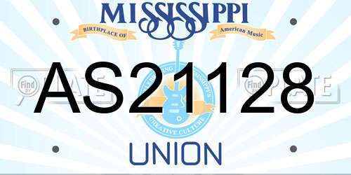 AS21128 Mississippi License Plate
