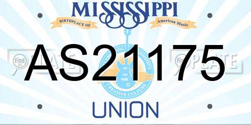 AS21175 Mississippi License Plate