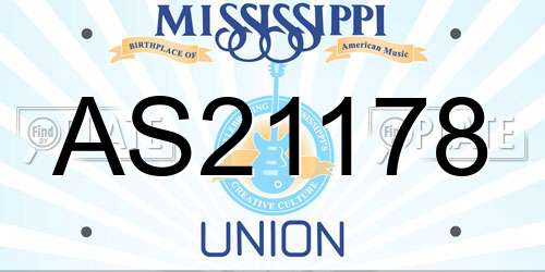 AS21178 Mississippi License Plate