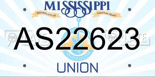 AS22623 Mississippi License Plate