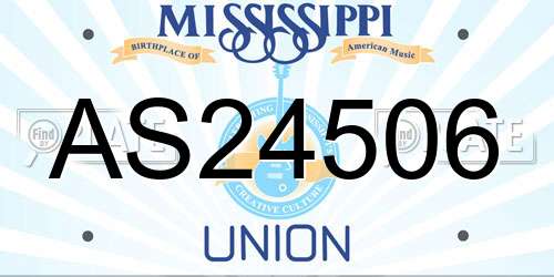 AS24506 Mississippi License Plate