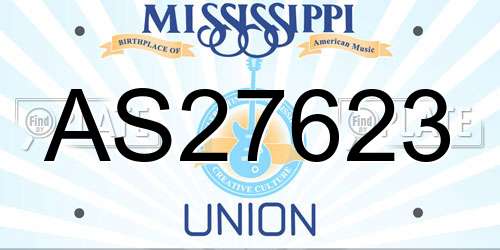 AS27623 Mississippi License Plate