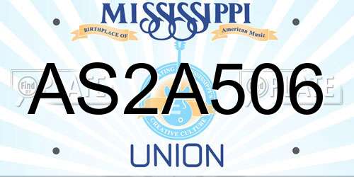 AS2A506 Mississippi License Plate