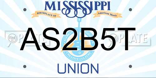 AS2B5T Mississippi License Plate