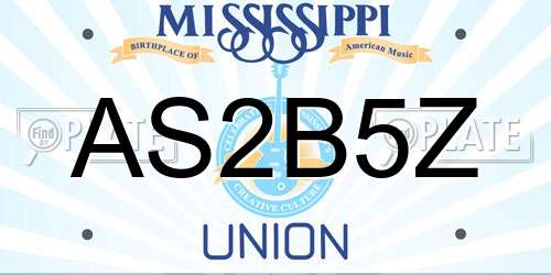 AS2B5Z Mississippi License Plate