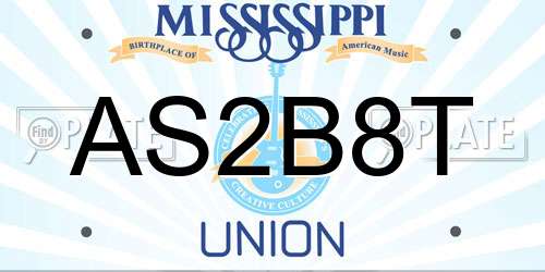 AS2B8T Mississippi License Plate