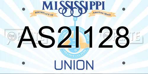 AS2I128 Mississippi License Plate