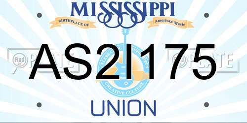 AS2I175 Mississippi License Plate