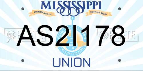 AS2I178 Mississippi License Plate