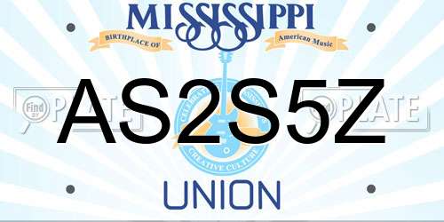 AS2S5Z Mississippi License Plate