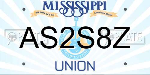 AS2S8Z Mississippi License Plate