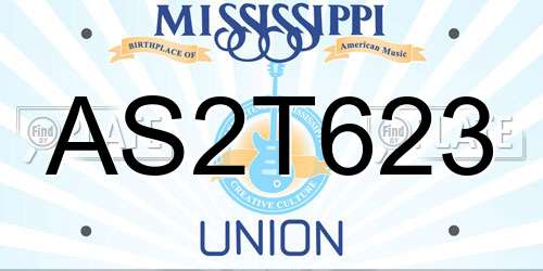 AS2T623 Mississippi License Plate