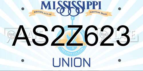 AS2Z623 Mississippi License Plate