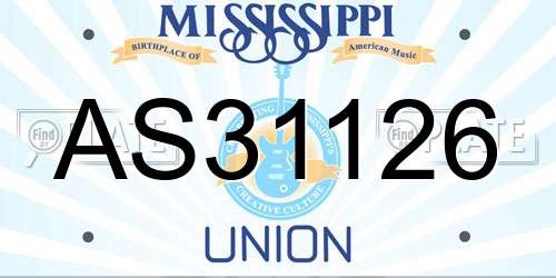 AS31126 Mississippi License Plate