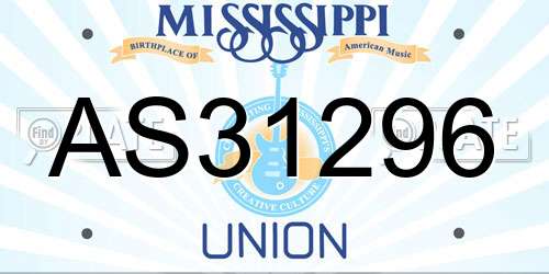 AS31296 Mississippi License Plate
