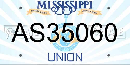 AS35060 Mississippi License Plate