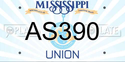 AS390 Mississippi License Plate