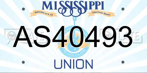 AS40493 Mississippi License Plate