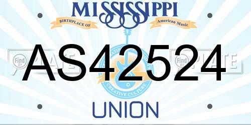 AS42524 Mississippi License Plate