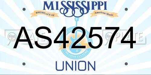 AS42574 Mississippi License Plate