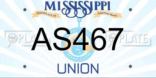 AS467 Mississippi License Plate