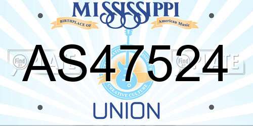 AS47524 Mississippi License Plate