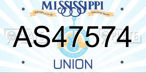 AS47574 Mississippi License Plate