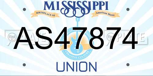 AS47874 Mississippi License Plate