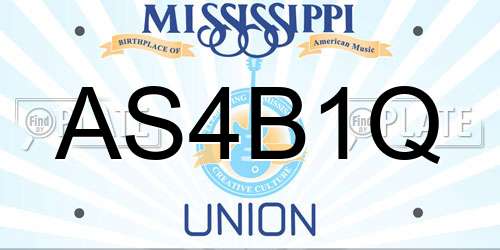 AS4B1Q Mississippi License Plate
