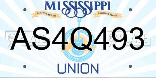 AS4Q493 Mississippi License Plate