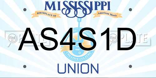 AS4S1D Mississippi License Plate