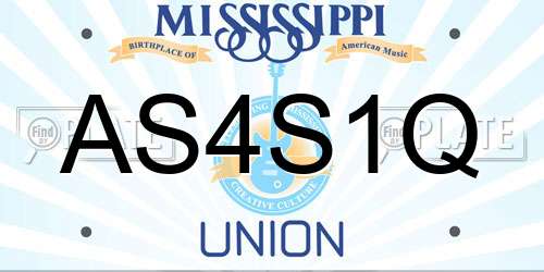 AS4S1Q Mississippi License Plate