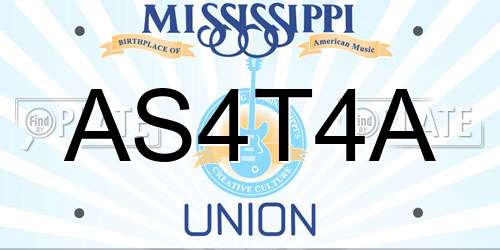 AS4T4A Mississippi License Plate