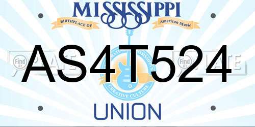 AS4T524 Mississippi License Plate