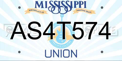 AS4T574 Mississippi License Plate