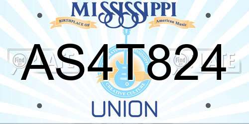 AS4T824 Mississippi License Plate