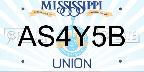 AS4Y5B Mississippi License Plate