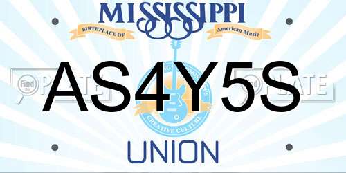 AS4Y5S Mississippi License Plate