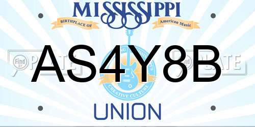 AS4Y8B Mississippi License Plate