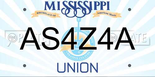 AS4Z4A Mississippi License Plate