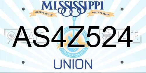 AS4Z524 Mississippi License Plate