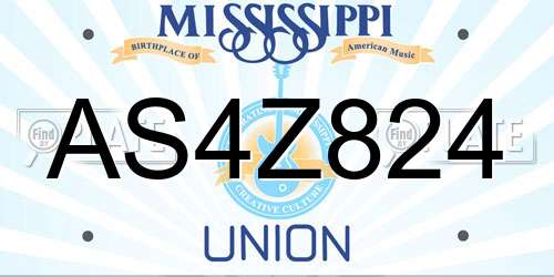 AS4Z824 Mississippi License Plate