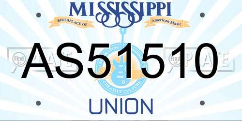 AS51510 Mississippi License Plate