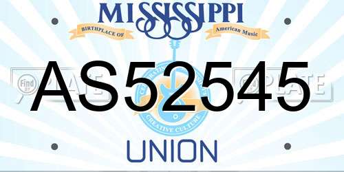 AS52545 Mississippi License Plate