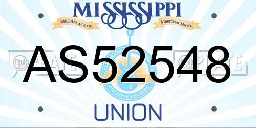 AS52548 Mississippi License Plate