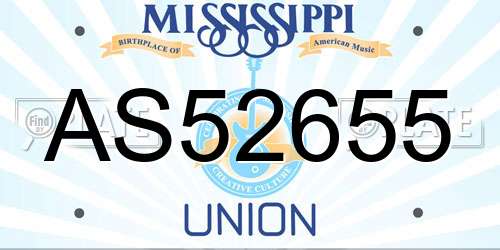 AS52655 Mississippi License Plate